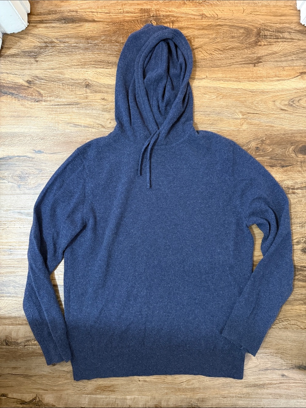 J. Crew Men’s 100% Cashmere Sweater knit Hoody in Navy Blue - size Medium